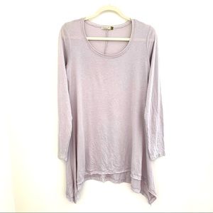 Chalet tunic raw hem lightweight silver grey size small